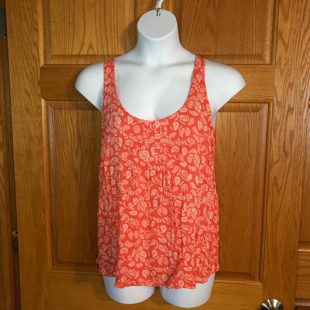 Old Navy Coral Paisley Scoop Neck Tank